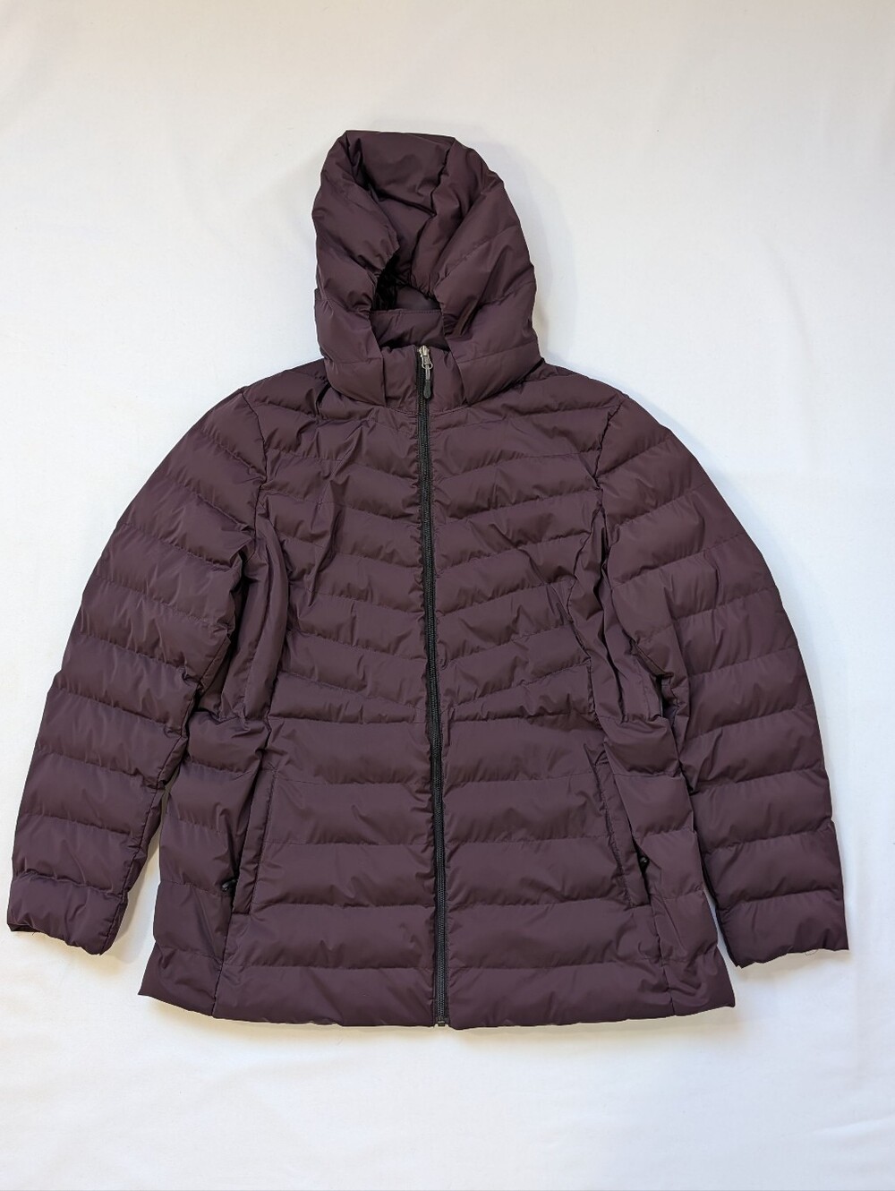 32 Degrees Heat Women’s XL Plum Hooded Puffer Jacket Quilted Lightweight Coat